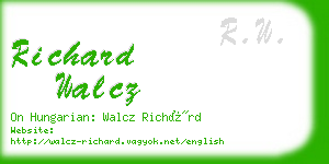 richard walcz business card